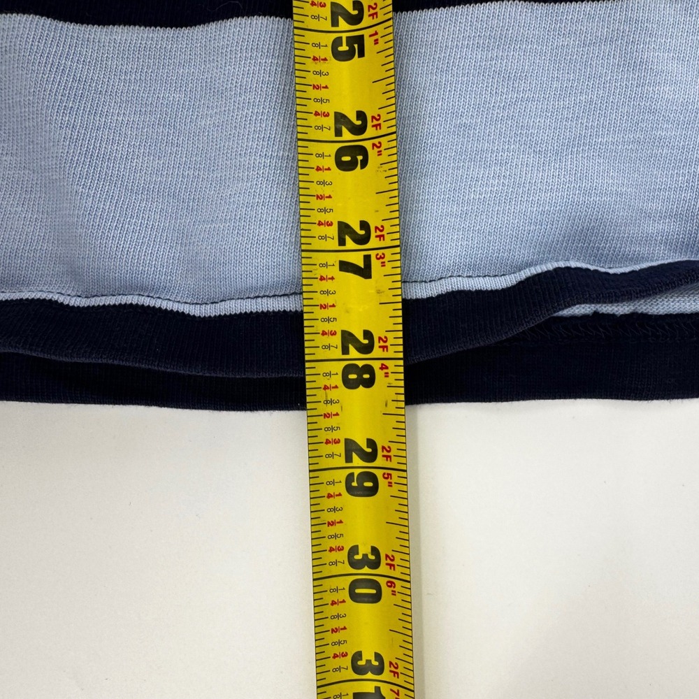 Polo Ralph Lauren Mens Custom Slim Fit Rugby Shirt Navy Blue Striped Size M - Picture 8 of 8